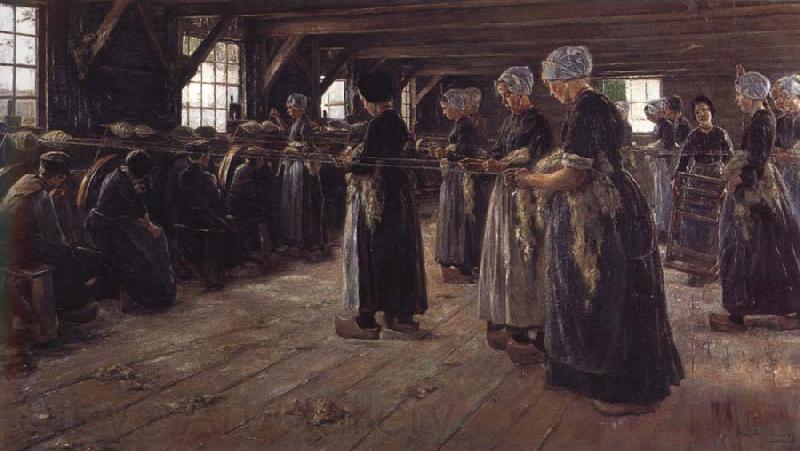 Max Liebermann The Flax Spinners France oil painting art